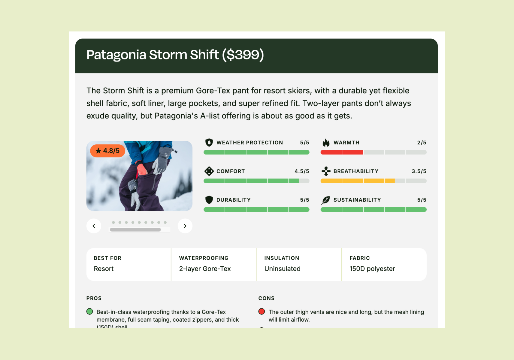 Product Review Wireframe