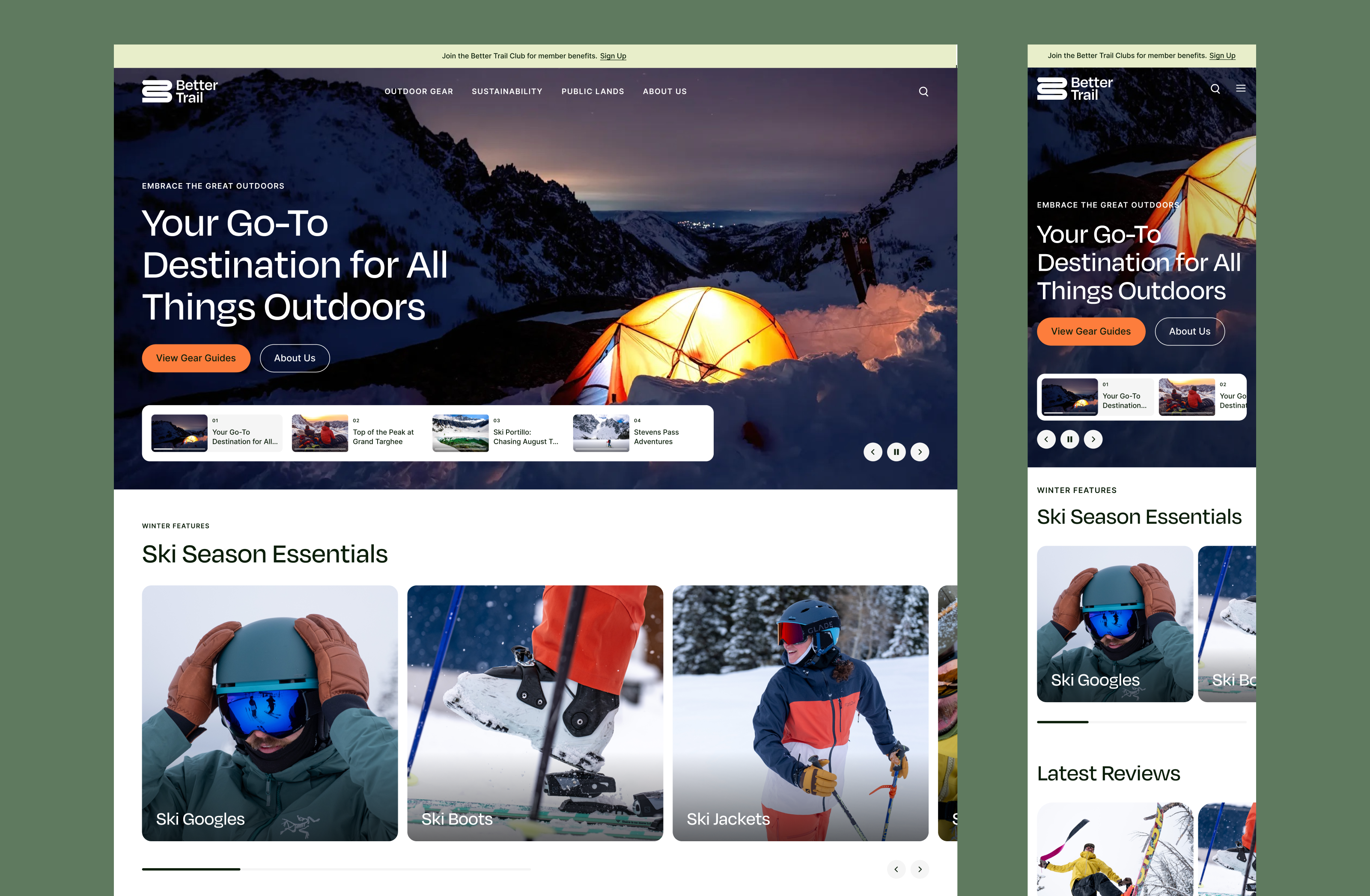 Better Trail Homepage Designs